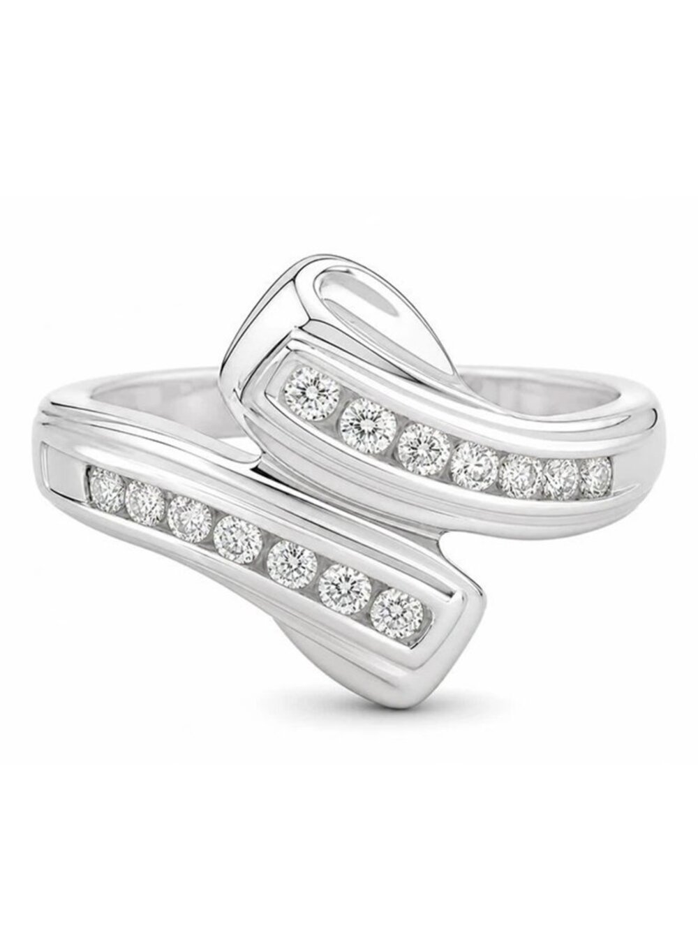 Genuine 0.40 Cts Diamond Ring 10k White Gold